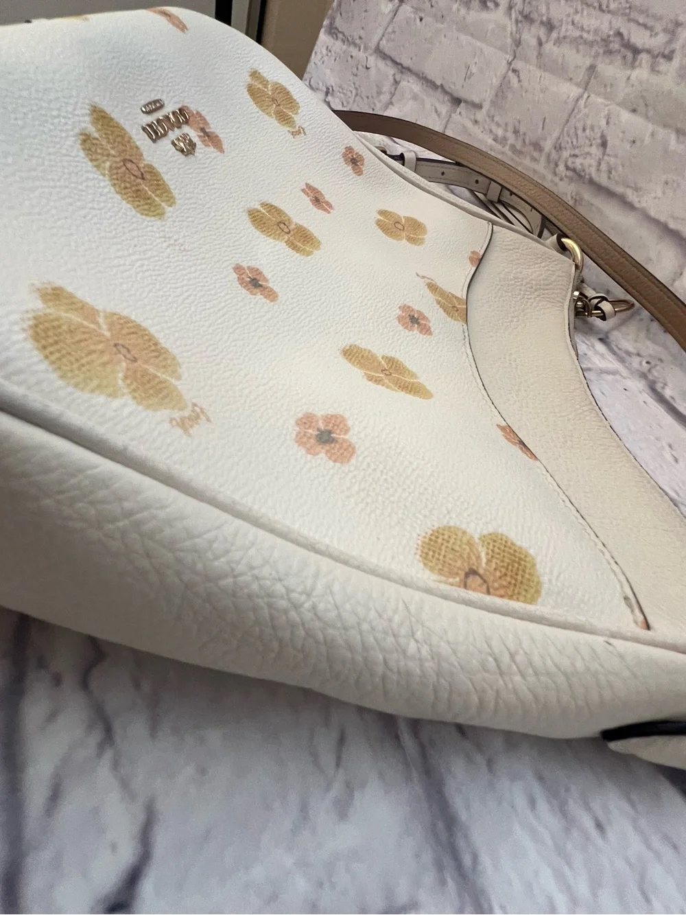 Coach Chaise Pebbled Leather Crossbody Bag with gold hardware